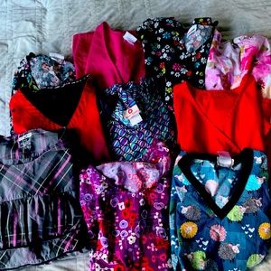 Uniform lot, 10 tops, size medium, good used condition